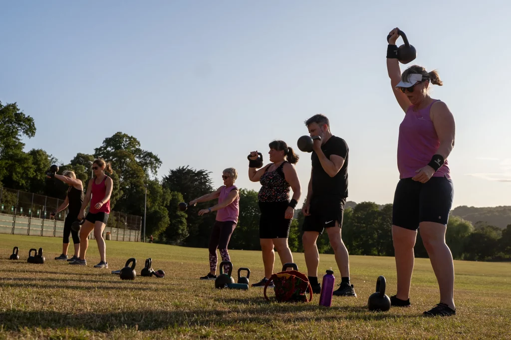 Members training at our kettlebell classes in South Bristol.