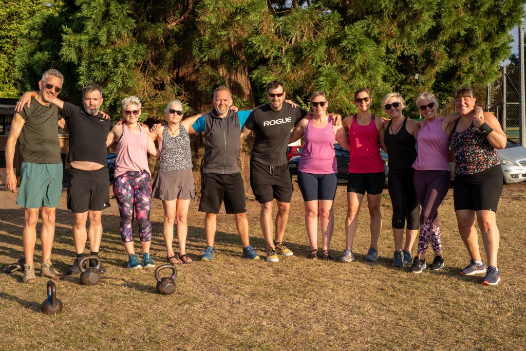 Kettlebell club members in South Bristol